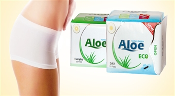 PIEGĀDE VISĀ LATVIJĀ! Ekoloģiskās "Aloe" nakts higiēniskās paketes vai ikdienas biksīšu ieliktnīši tikai par 1.41 Eur!