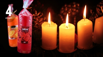 ДОСТАВКА ПО ВСЕЙ ЛАТВИИ! Ароматические свечи в форме цилиндра с запахом вишни, апельсина, ванили или розы со скидкой!