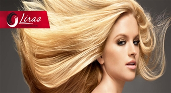 Стрижка и укладка волос + окрашивание волос c щадящей краской ALOXXI в салоне „Liras” со скидкой 63%!