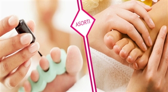 Классический педикюр + пилинг + легкий массаж в салоне „Asorti” со скидкой 61%! Позаботься о своих ногтях!