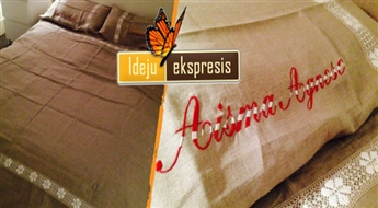 СДЕЛАНО В ЛАТВИИ: Эксклюзивный 100% льняной комплект постельного белья с вышивкой на наволочек!