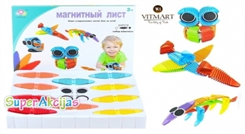 Для развития детской фантазии! Комплект из 22 разноцветных магнитных листов и 12 круглых фигурок