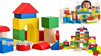 Развивающий деревянный конструктор для детей - построй маленький домик!