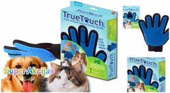 Перчатка-расческа «True Touch» для массажа, расчесывания и вычесывания домашнего животного