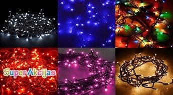 Košu krāsu 100 LED gaismiņu virtene