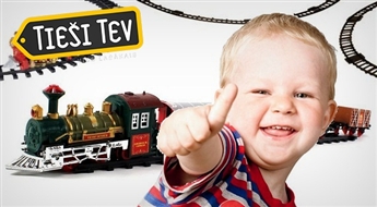 Dzelzceļš ar vilcienu un vagoniem Train Set - uzdāviniet prieku saviem bērniem!