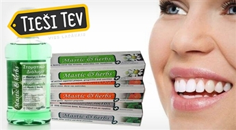 ANEMOS Mastics & herbs mutes skalojamais līdzeklis 250 ml vai zobu pastas 75 ml