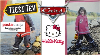 Lietus kostīmi bērniem ar HelloKitty un multfilmas Vāģi varoņiem