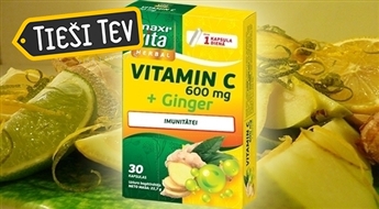 VITAR:  MaxiVita® Herbal Vitamin C + Ginger augstas koncentrācijas C vitamīna kapsulas