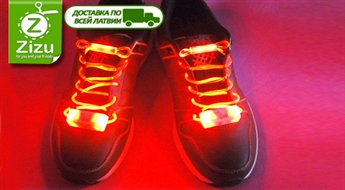 Tumsā spīdošas apavu šņores ar mini-baterijām tikai par Ls 4. Piegāde VISĀ LATVIJĀ!