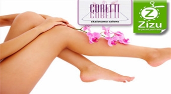 CORETTI: нежная ваксация глубокого бикини или ног по всей длине со скидкой -63%!