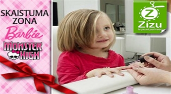 Bērnu higiēniskais manikīrs ar Barbie vai MonsterHigh dizainu