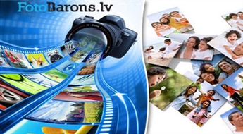 Печать 50 или 100 фотографий + фотоальбом от Fotobarons.lv, начиная всего от 5,5 €. ДОСТАВКА по всей ЛАТВИИ!