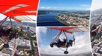 Завораживающий полет над Ригой на дельтаплане c инструктором + съемка фото и видео, начиная всего от 21 €!