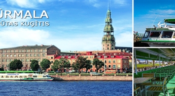 Brauciens ar pastaigu kuģīti „Jūrmala” – Rīgas panorāma, brauciens uz Mežaparku vai pie Jūras vārtiem – sākot tikai no € 5 pieaugušajam un no € 2 bērnam!