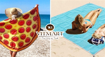 Пляжное покрывало «Анти-песок» ИЛИ яркое пляжное полотенце-плед («Фламинго» или «Пицца»), начиная всего от 6 €. ДОСТАВКА по всей ЛАТВИИ!