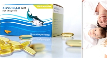 Zivju eļļa kapsulās (1000 mg) ar vērtīgajām Omega-3 taukskābēm tikai par € 4,5. PIEGĀDE visā LATVIJĀ!