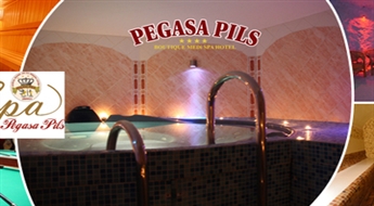 Согревающий SPA-отдых ДЛЯ ДВОИХ в SPA-комплексе отеля «Pegasa Pils» в Юрмале: приватное посещение бань + напитки и закуски + игра в бильярд или сеанс в солевой пещере всего за 49 €!