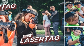 Aizraujoša lāzertaga spēle ar nekaitīgu infrasarkano ieroci (1 stunda) no RIGA LASERTAG tikai par € 5,5. NEMAKSĀ VISU UZREIZ!