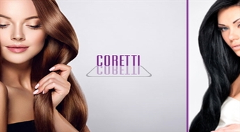 CORETTI: Matu griešana ar karstajām šķērēm + matu laminēšana VAI krāsotus matus atjaunojošā procedūra „Implex Bond Sustiner” tikai par € 18!