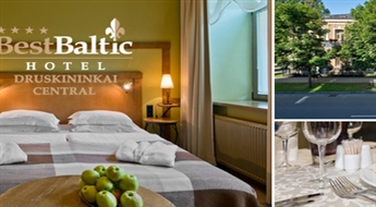 DRUSKININKI: Atpūta DIVIEM (3 naktis) ar brokastīm mājīgā 4* viesnīcā „BEST BALTIC Hotel Druskininkai Central” ar 44% atlaidi!