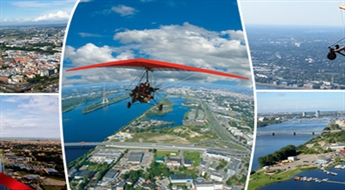 Aizraujošs lidojums virs Rīgas ar deltaplānu ar instruktoru + foto un video uzņemšana