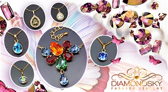 Apburošs spīdums no "Diamond Sky"! Orģināli kuloni + ķēdītes ar Swarovski kristāliem