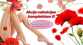 "KA BEAUTY" salonā vaksācijas komplekts visā kāju garumā, visā roku garumā, padusēs un bikini zonā