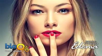 Классический маникюр + покрытие лаком Gelish +массаж  рук  в салоне "Edema" со скидкой 54% за 7.50 Ls!