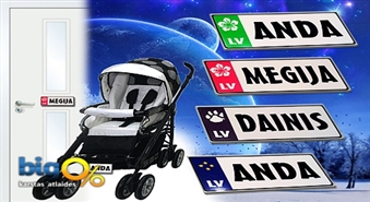Stilizētas bērnu ratiņu numuru plāksnītes tikai par 0.99 Ls!