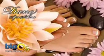 Kvalitatīvs manikīrs un pedikīrs ar lakas pārklājumu, izmantojot profesionālo SPA kosmetiku salonā „Dane Spa” ar 50% atlaidi!