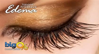 Идеальные ресницы надолго! Наращивание ресниц Perfect Silk Lashes + коррекция бровей в подарок от салона "Edema" co скидкой 56% всего за 11 Ls!