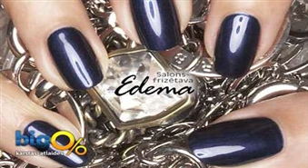 Klasiskais manikīrs + Gelish  lakas pārklājums + parafīna terapija rokām  salonā „Edema” ar  atlaidi 53% par 7.50 Ls!