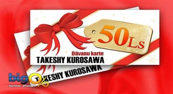 Ienirstiet ekskluzīvo apģērbu un apavu pasaulē veikalos Takeshy Kurosawa (t/c Sky&More;) Dāvanu karte 50 Ls vērtībā ar 50% atlaidi!