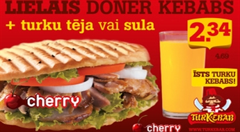 TurKebab: большой Doner-кебаб + турецкий чай или сок -50%