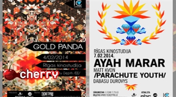 Divi izcili koncerti PAR VIENU CENU! Gold Panda un Ayah Marar +  Parachute Youth Rīgas kinostudijā 4. un 7. februārī -30%
