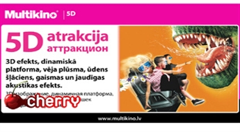MULTIKINO: biļete uz JEBKURU 5D filmu