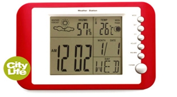 Pulkstenis ar datuma, temperatūras, higrometra u.c.  funkcijām