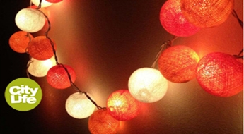 Cotton Ball Lights LED gaismas virtene