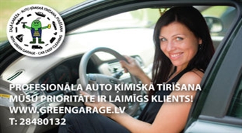 Zaļā garāža: auto ķīmiskā tīrīšana -66%
