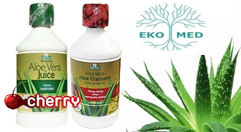 EkoMed: 100% dabīgā ALOE VERA sula (ar vai bez dzērveņu garšas) imūnsistēmas stiprināšanai -53%