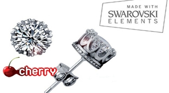 Burvīgai dāvanai: mirdzoši un eleganti sudraba pārklājuma auskari ar Swarovski kristāliem -62%