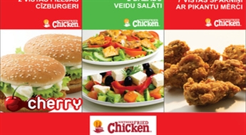 SOUTHERN FRIED CHICKEN: 2 чизбургера с куриным филе или 2 больших салата или куриные крылышки с пикантным соусом -46%