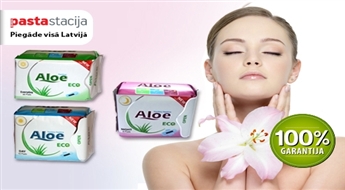Ekoloģiskie ALOE biksīšu ieliktnīši un higiēniskās paketes ar dabīgo alveju -56%