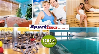 SPORTIMA: baseinu + pirts + fitnesa, skvoša/grupu nodarbību apmeklējums vai MĒNEŠA LUX ABONEMENTS līdz -58%