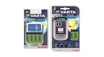 Esi mobils! VARTA lādējamās ierīces Power - Solar Charger un LCD Charger baterijām un mobilajiem telefoniem -50%
