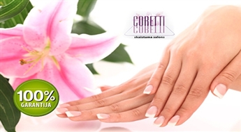 Coretti: klasiskais manikīrs + Gelish lakas pārklājums -56%