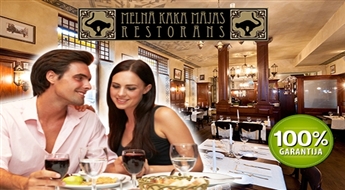 Romantiskas vakariņas diviem jaunajā restorānā "Melnā kaķa mājas" -55%