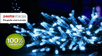 10 m gara vienkrāsaina vai daudzkrāsaina virtene ar 100 LED spuldzītēm -72% Spožiem svētkiem!