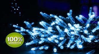 10 m gara zilas krāsas virtene ar 100 LED spuldzītēm -72% Spožiem svētkiem!